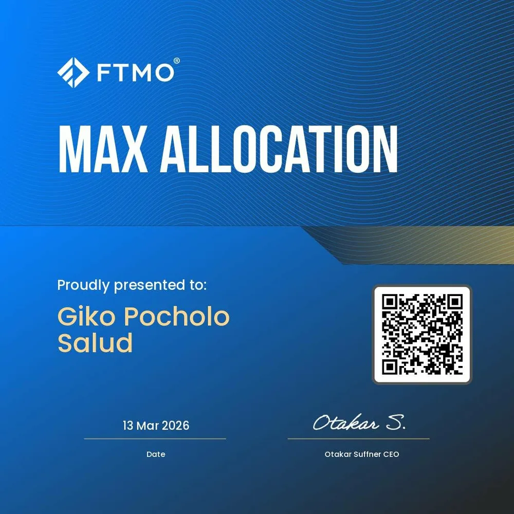 FTMO Max Allocation certificate, Giko Pocholo Salud